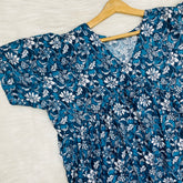 Feeding Frock Alia Cut, Free Size, Ankle Length, Tie-Up, Puff Sleeve Sleepwear in Softest Cotton Fabric (Bra Size 34"-38" | 50”-52″ length)